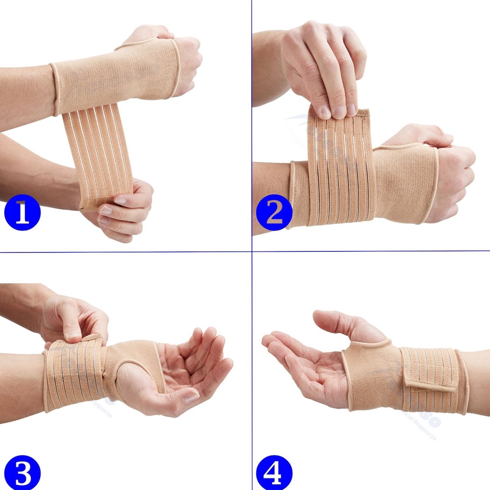 Actesso Wrist Hand Support Guard Strap with Adjustable Strap Sprain RSI Sport eBay