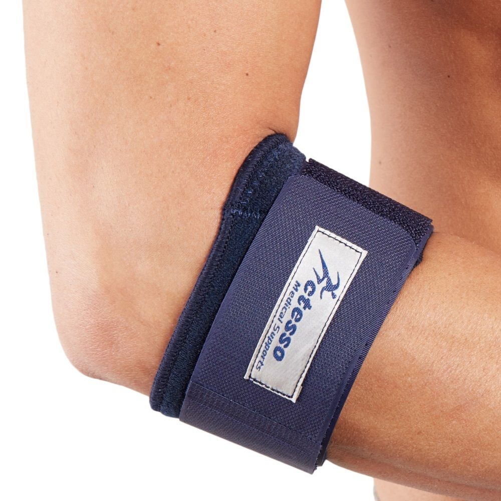 Blue Tennis Elbow Support Strap Wrap Epicondylitis Pain Golfer Strain
