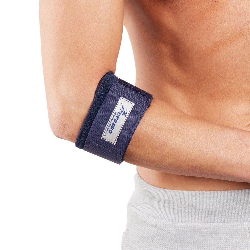 Blue Tennis Elbow Support Strap Wrap Epicondylitis Pain Golfer Strain